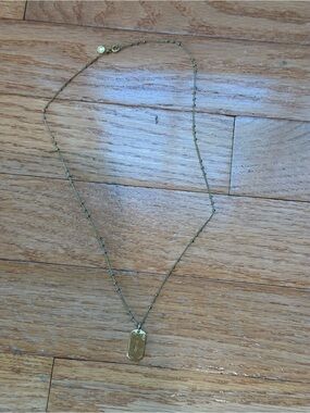 Gorjana Gold color Pendant Necklace for Women - Elegant Dog Tag Chain